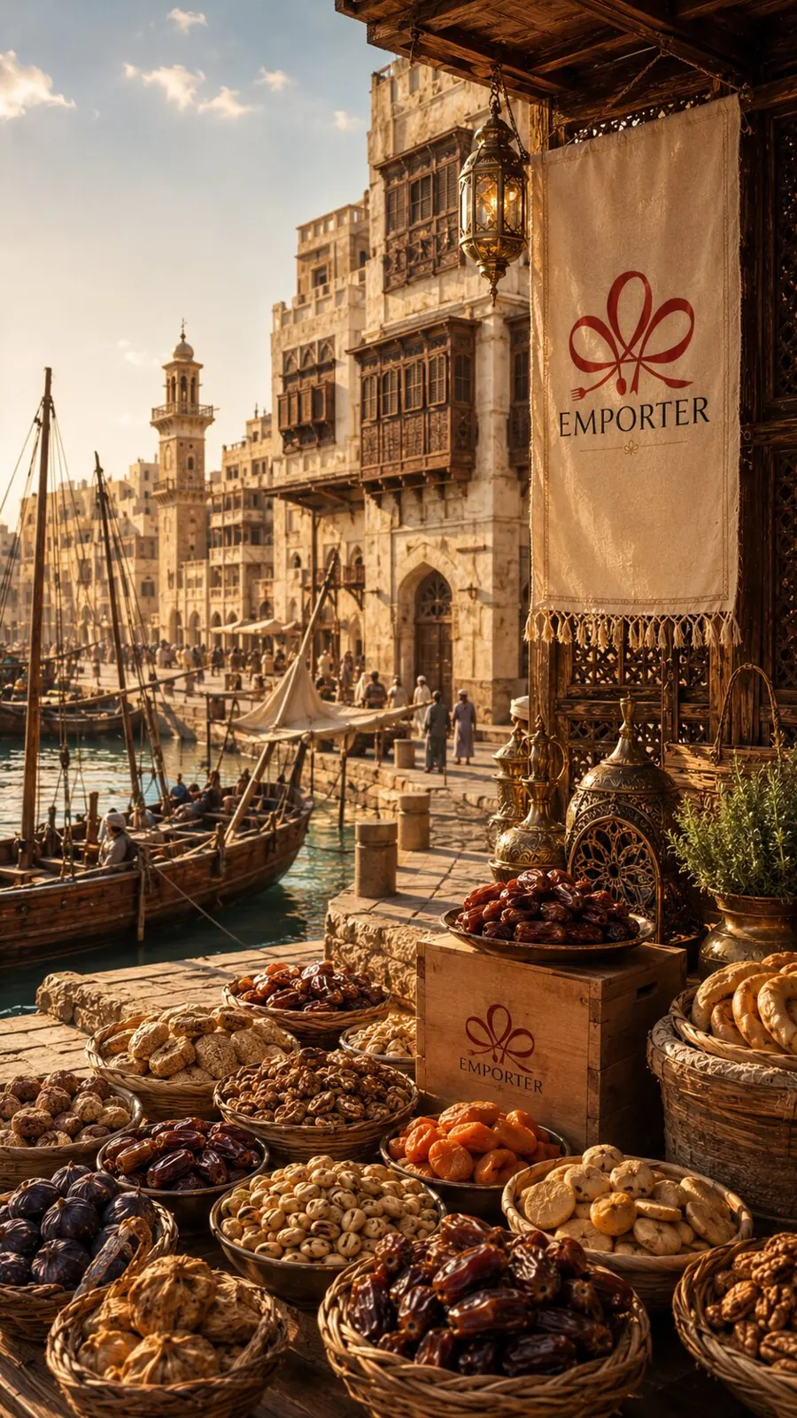 Emporter market stall in a historic Jeddah scene